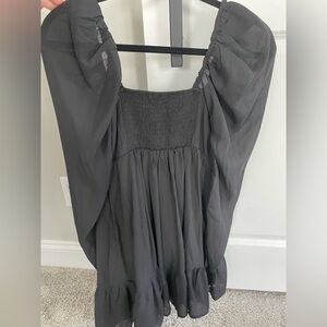 NWT- Abercrombie and Fitch Longsleeve BLACK rouched dress - Sz Sm